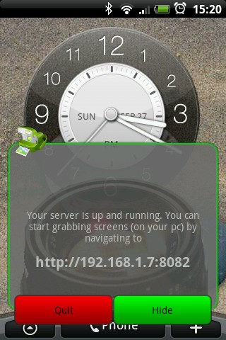 Zrzuty ekranu na Androidzie poprzez przeglądarkę