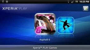 Menu gier z Xperii Play na Xperii X10