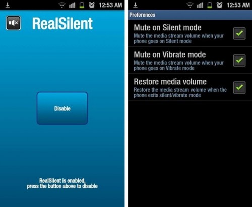 Wyciszanie multimediów na Androidzie dzięki RealSilent