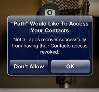 Powiadamianie na iOS o próbie dostępu do kontaktów